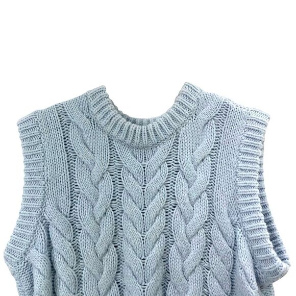 Rails Alexis cable knit wool alpaca Sweater Vest Size S baby‎ sky blue - Picture 5 of 10